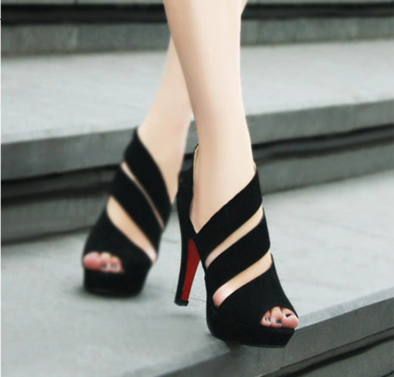 Roma Suede Peep Toe Sandals – Soft, Sultry, Elevated