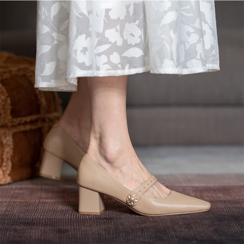 Vintage Mary Jane Leather High Heels