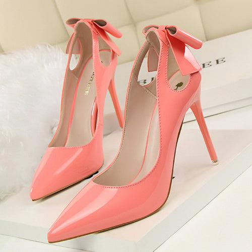 Pointed Stiletto Bow High Heels – Summer Elegance in Suede