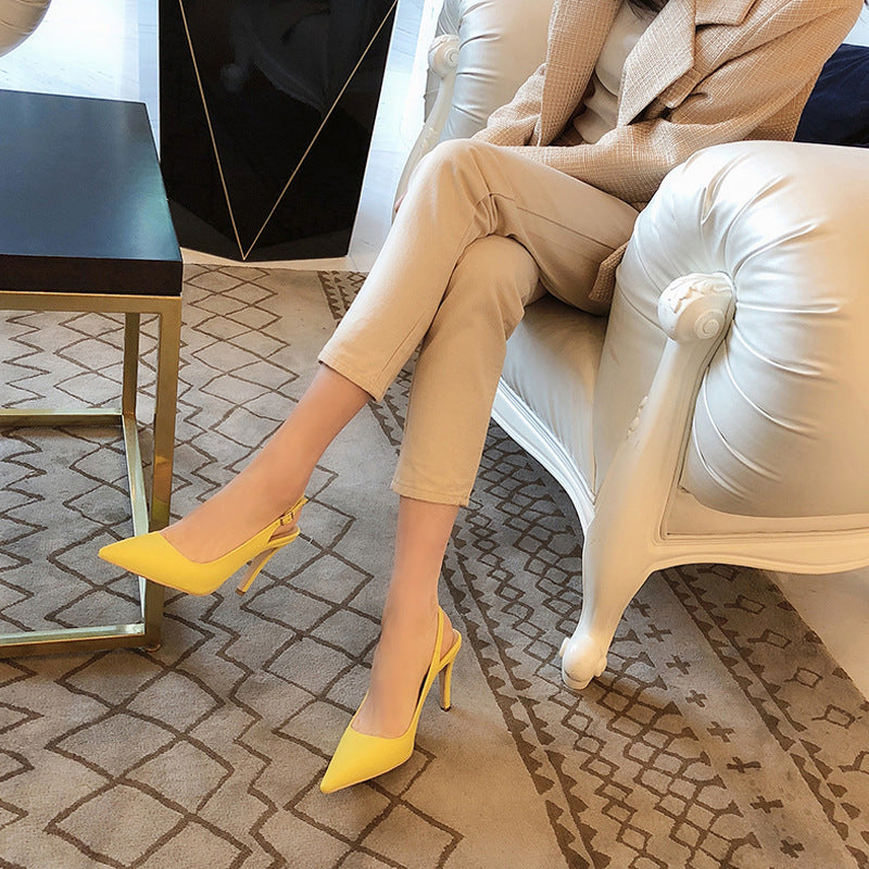 Sleek Pointed Buckle High Heels – Sculpted Elegance in Every Step