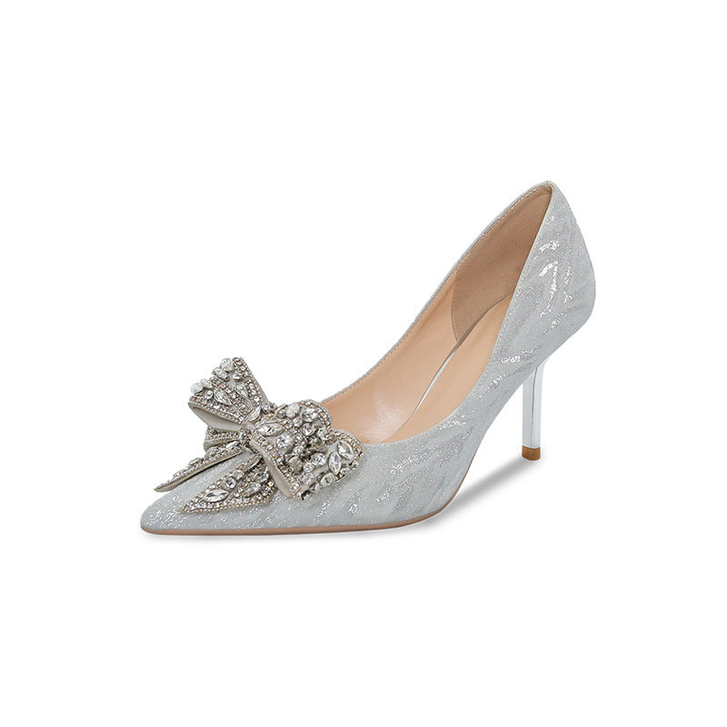 Celina Rhinestone Bow Stiletto Heels – Shine in Every Step