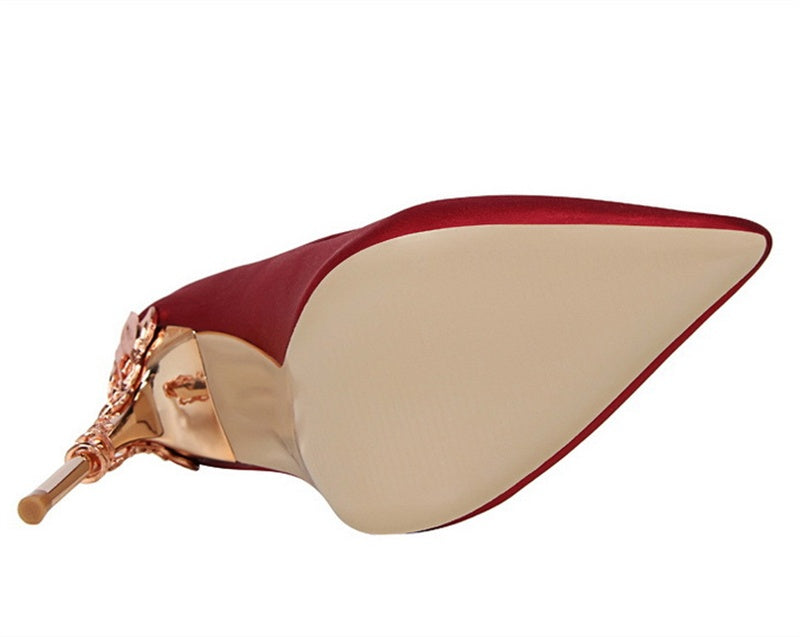 Moonlight Pointed Silver Stilettos – Luxe Satin Heels with Platform