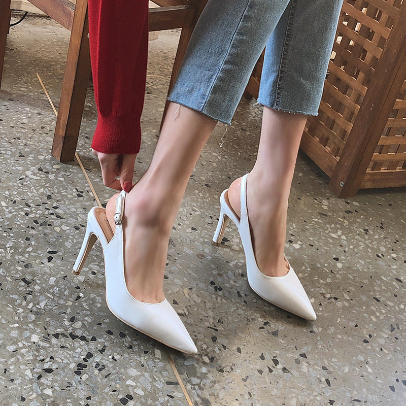 Sleek Pointed Buckle High Heels – Sculpted Elegance in Every Step