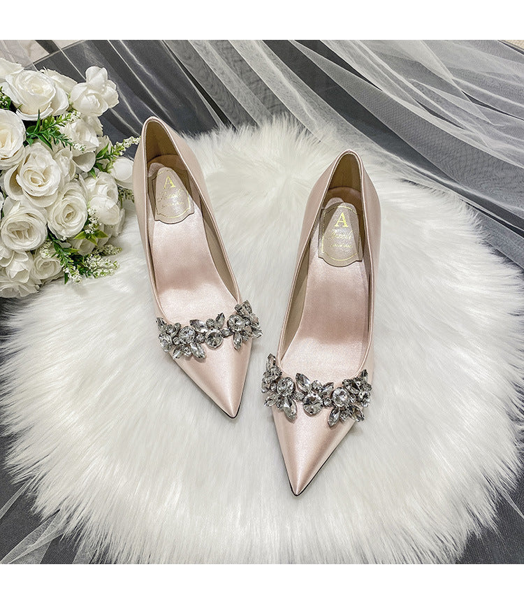 Celeste Bridal Satin Heels – Timeless Elegance for Your Special Day