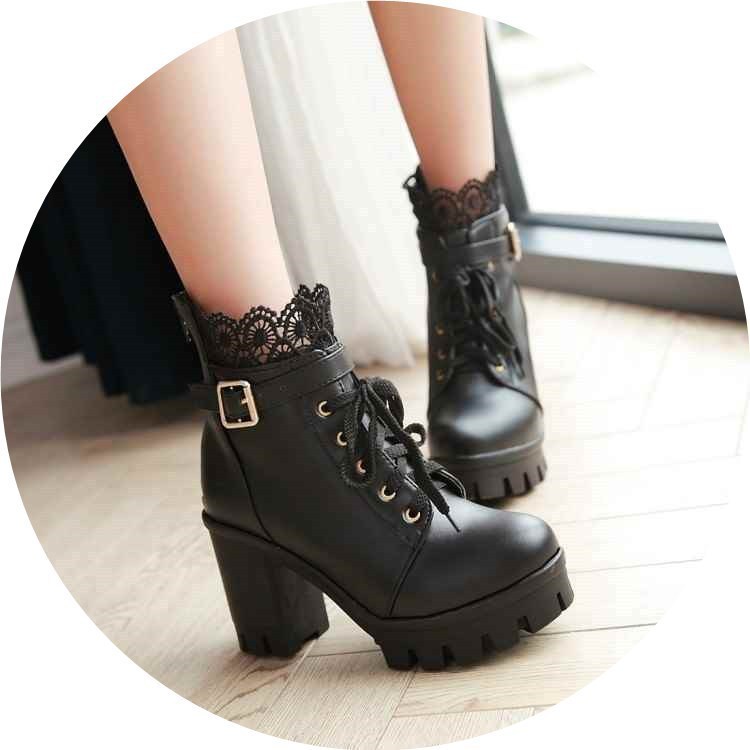 Rebel Rise Lace-Up Heeled Boots – Edgy Meets Elegant
