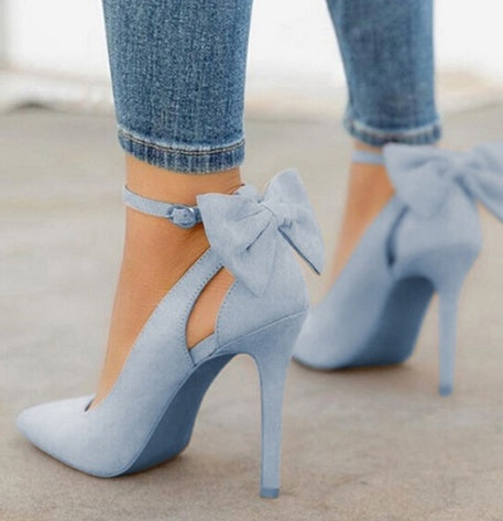 Celestia™ Pointed Bow High Heel Sandals – Sleek Elegance, Elevated Charm
