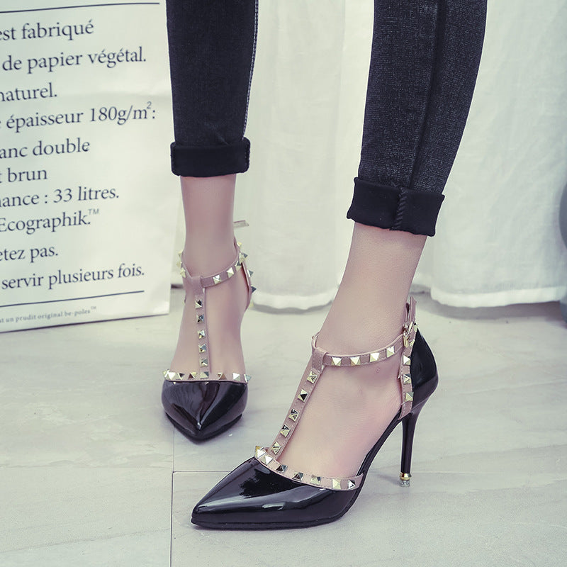 StudLuxe Pointed Stiletto Heels – Edgy Elegance in Every Step