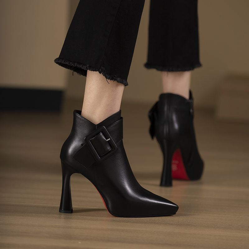 Aria Buckle Stiletto Boots – Sleek, Bold, Refined