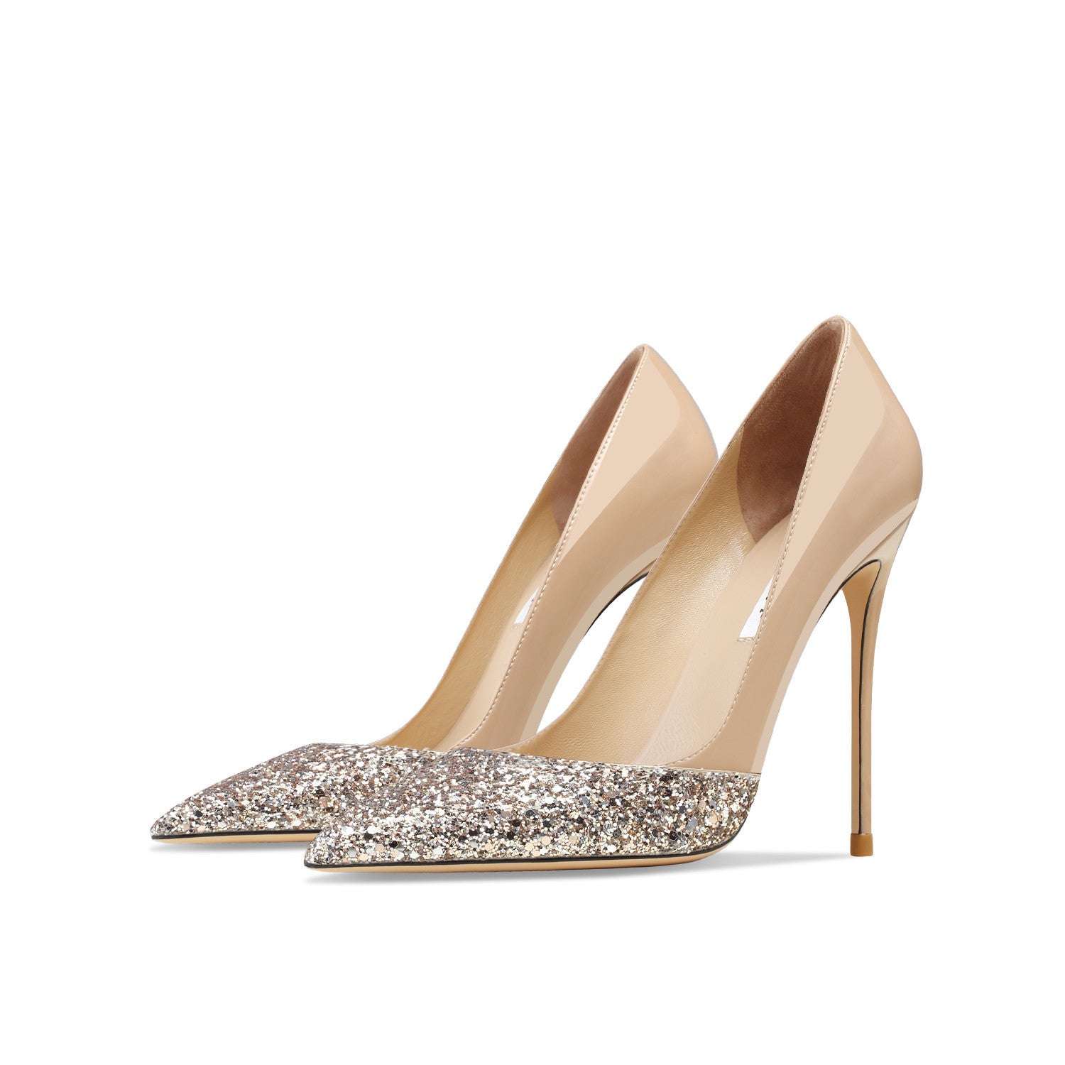 Aurora Patent Stitch Heels – Luxe Leather Meets Elegant Shine
