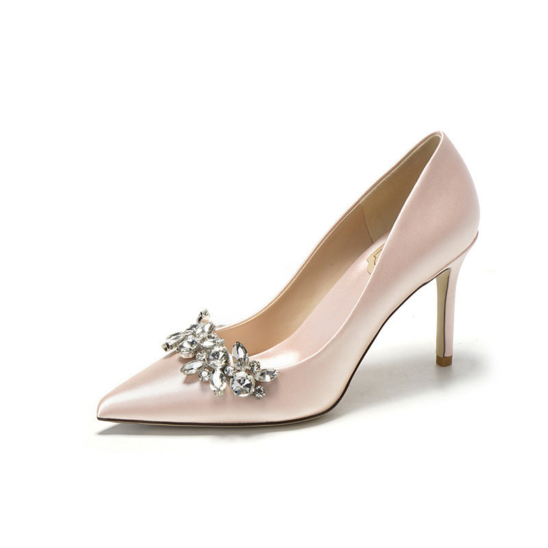 Celeste Bridal Satin Heels – Timeless Elegance for Your Special Day