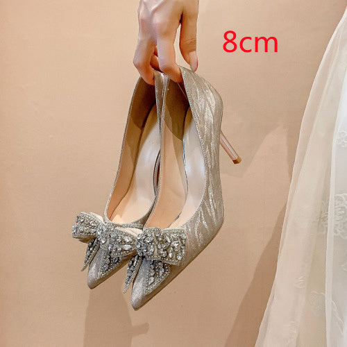 Celina Rhinestone Bow Stiletto Heels – Shine in Every Step