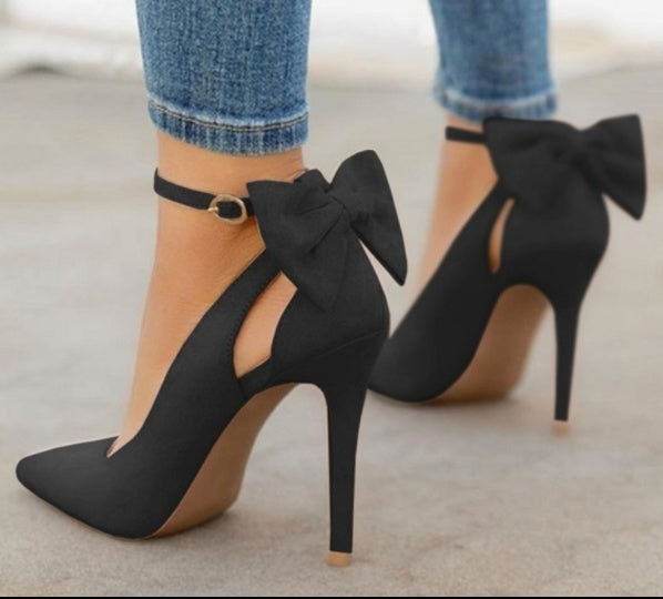 Celestia™ Pointed Bow High Heel Sandals – Sleek Elegance, Elevated Charm