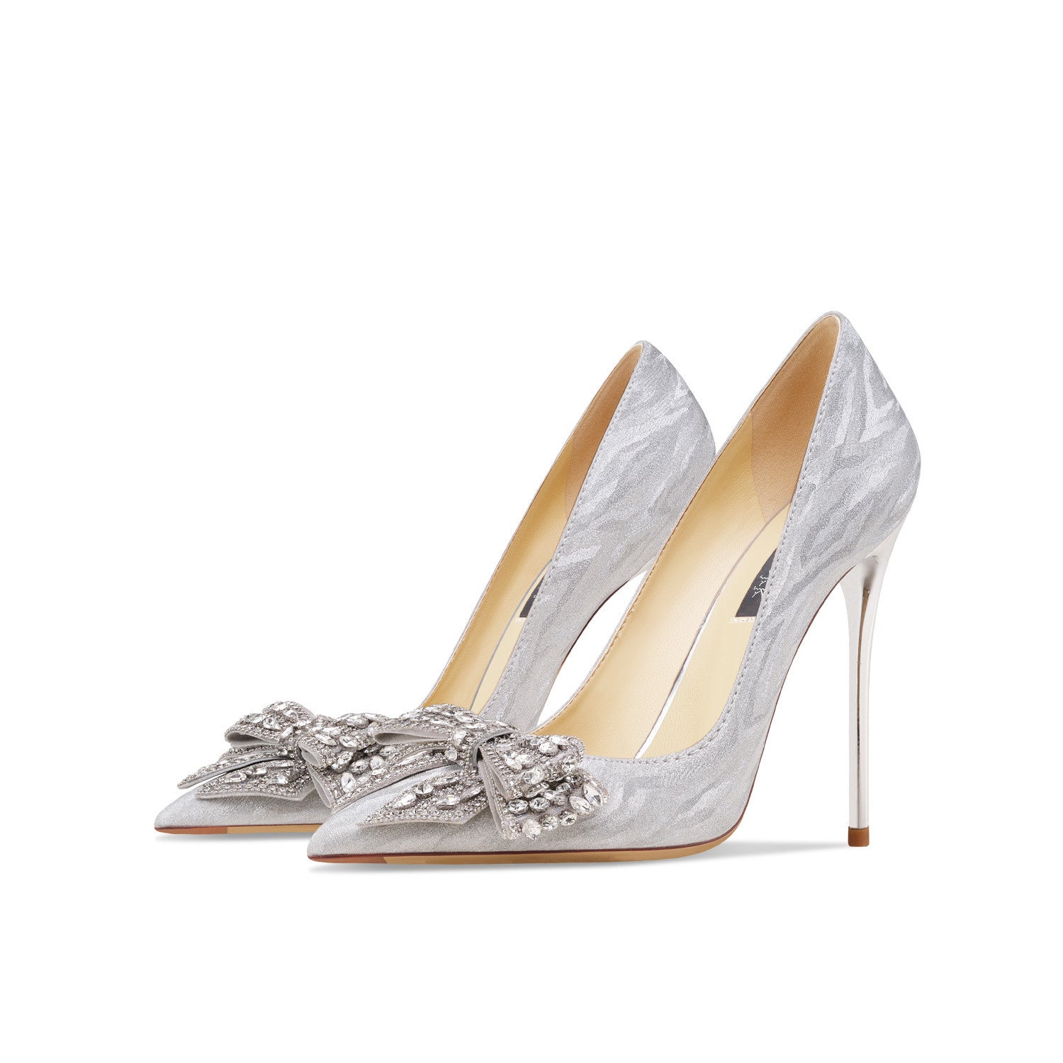 Celestia Rhinestone Bow Heels – Luxe Shine, Lasting Glam